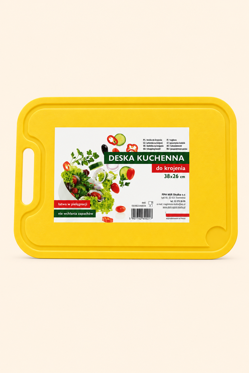 Pjaustymo lentelė geltona plastikinė