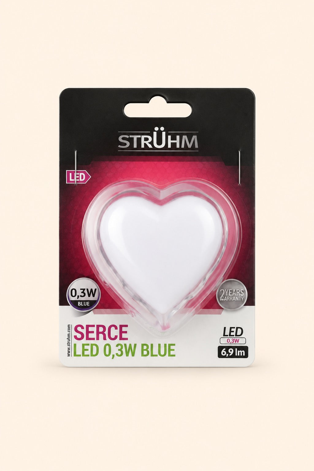 Naktinė LED lemputė Širdutė 02063