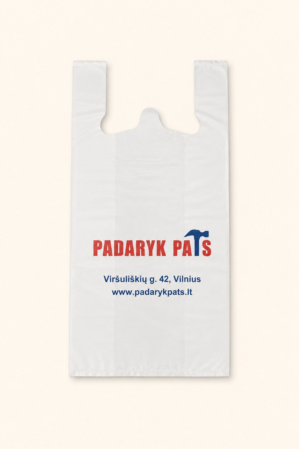 Plastikinis maišelis su rankenomis 53x30 cm