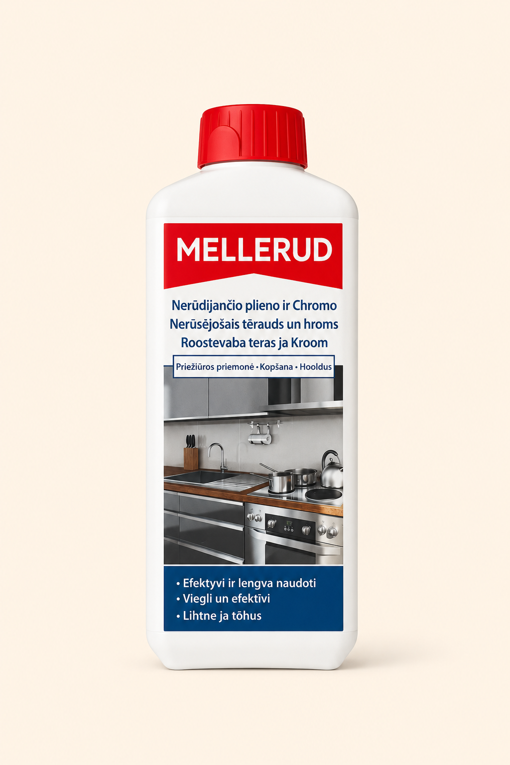Nerūdijančio plieno ir chromo valiklis 250ml MELLERUD