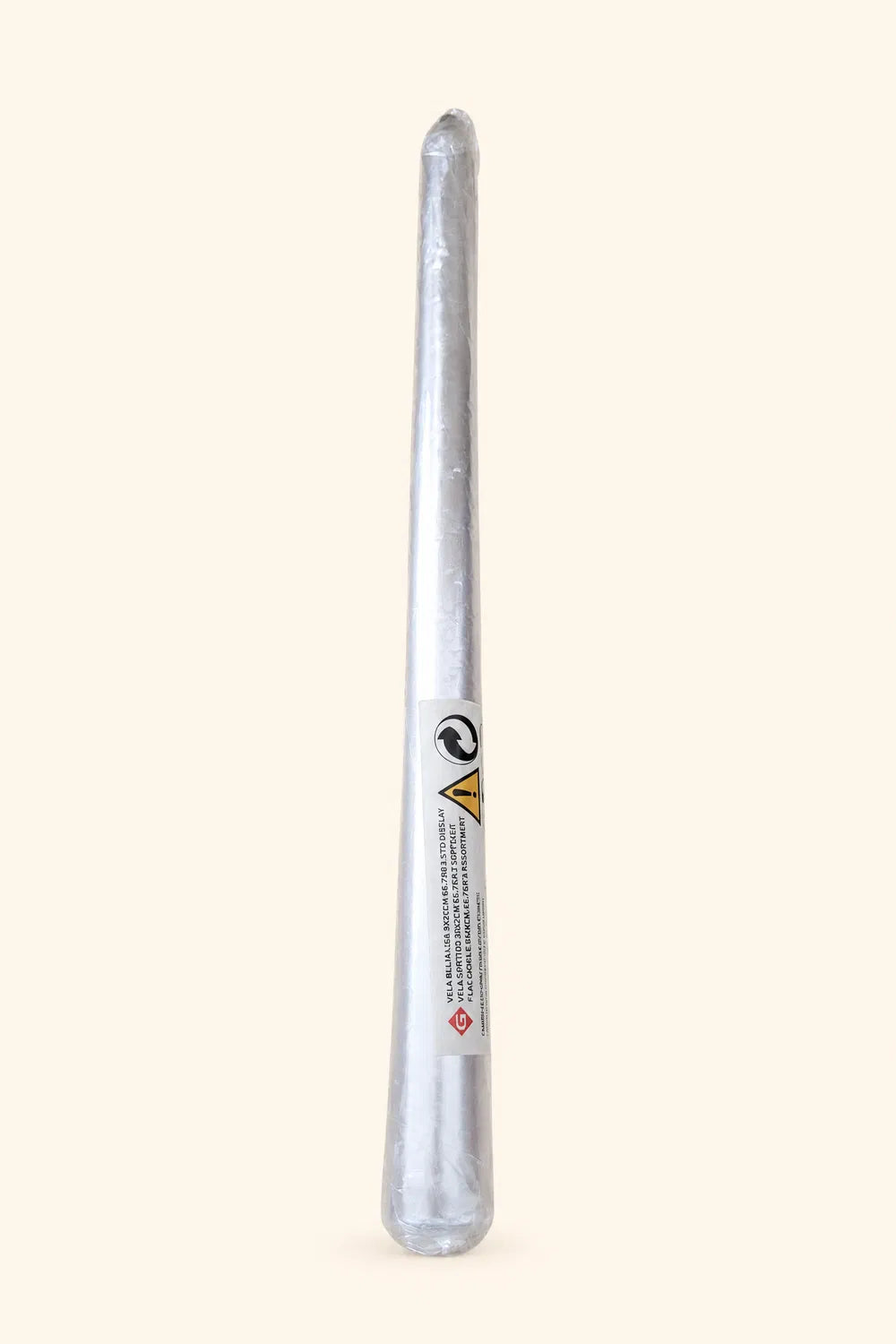 Žvakė 30cm sidabro spalvos