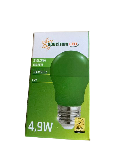 LED lemputė E27 4,9W žalia