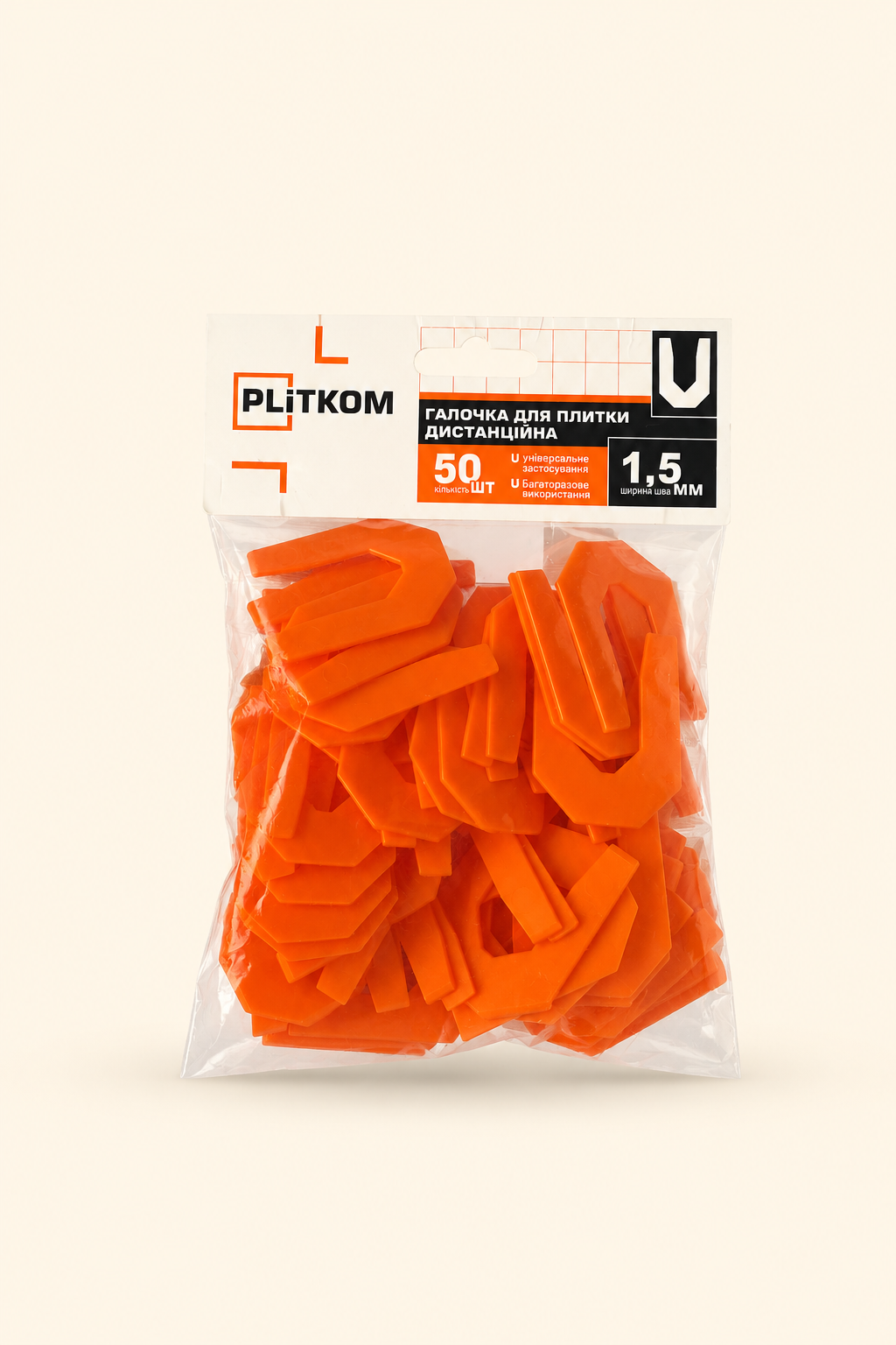 Tarpikliai plytelėms 1,5mm 50vnt. PLITKOM
