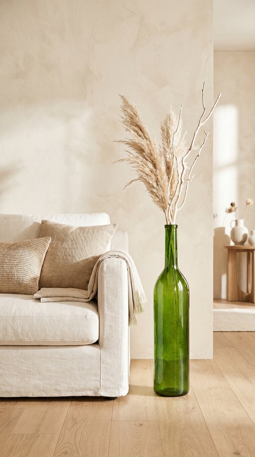 Stiklinė vaza žalios spalvos XXL | Vidrios San Miguel (19×95 cm)