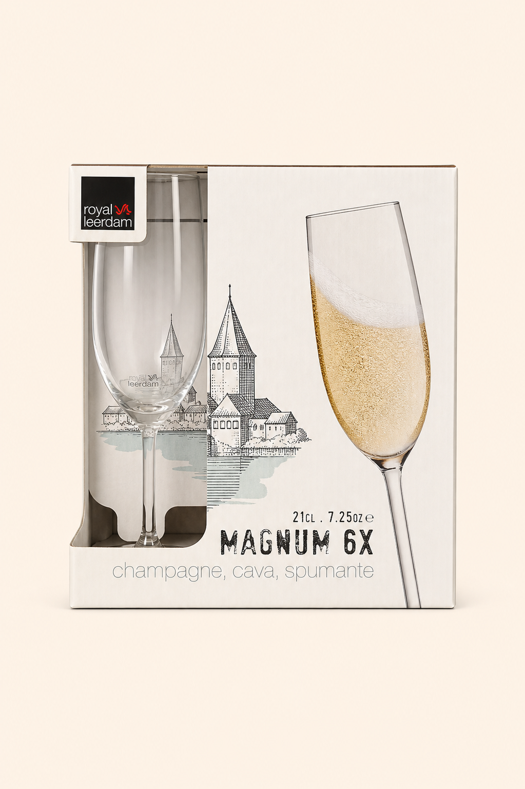 Taurės šampanui MAGNUM 210 ml 6 vnt.