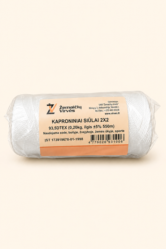 Kaproniniai siūlai 2x2 0,2kg 550m