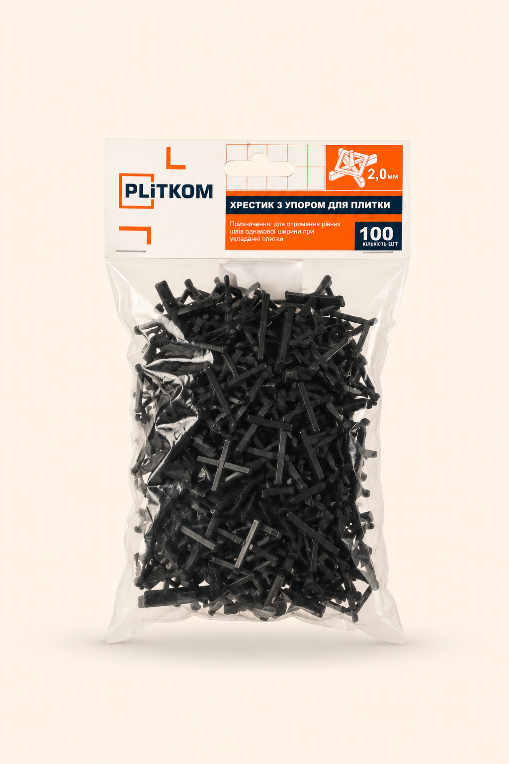 Kryžiukai plytelėms 2mm 100vnt. PLITKOM