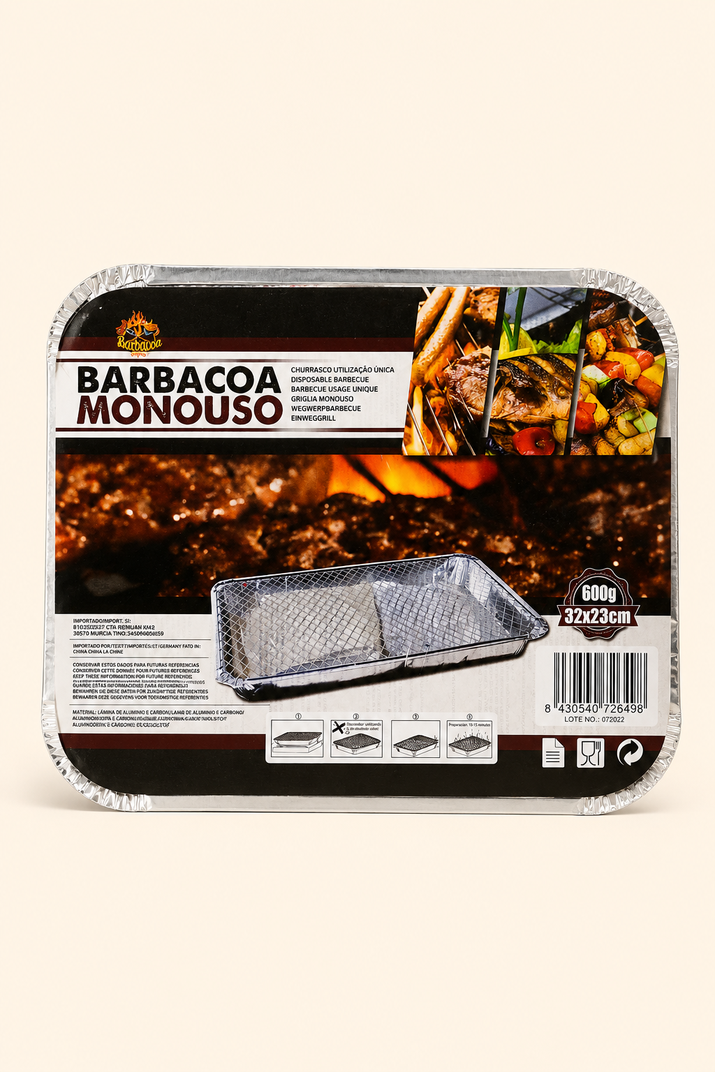 Vienkartinė kepsninė Barbacoa Monouso 32x23cm