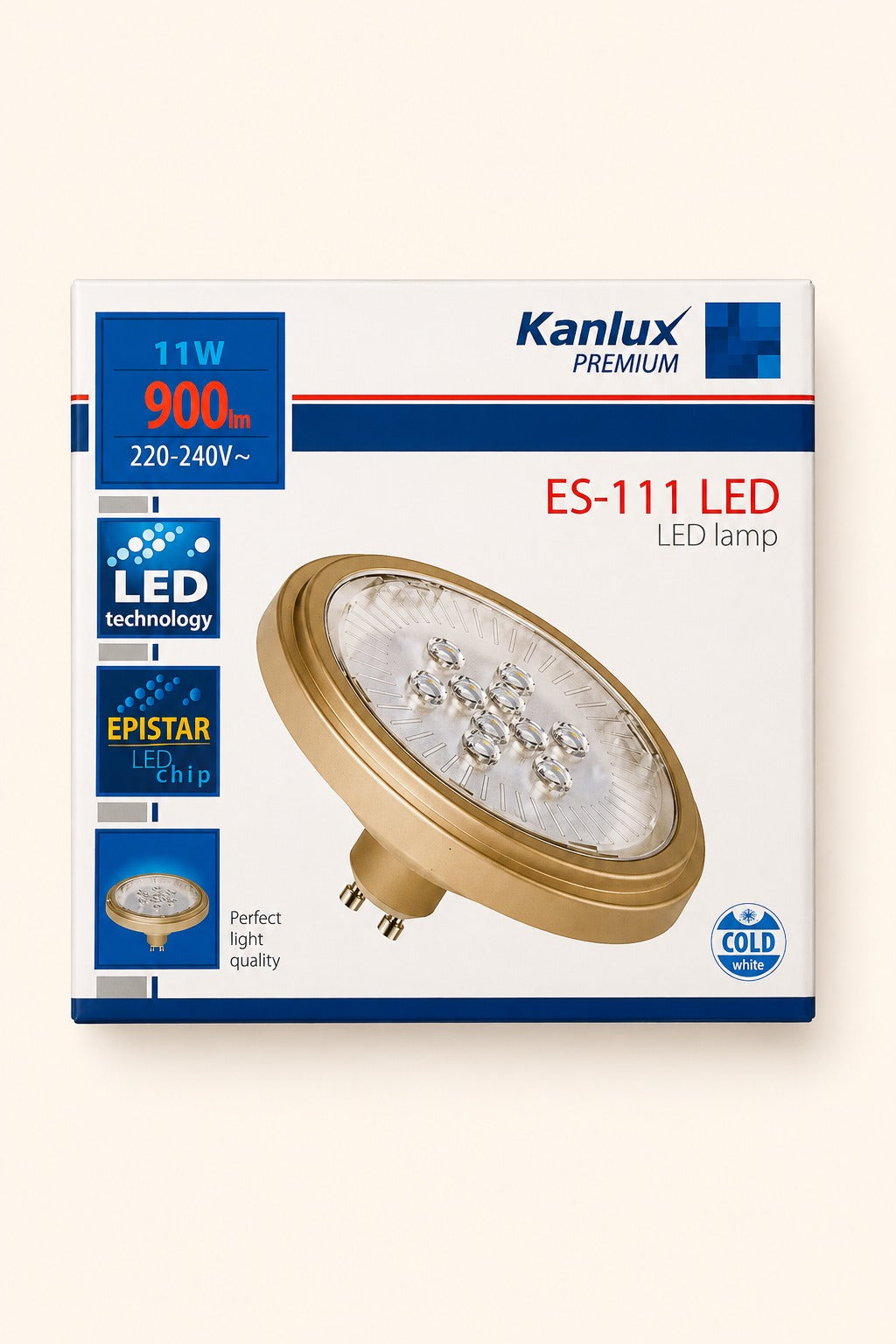 Lemputė LED ES-111 GU10 11W, šalta balta