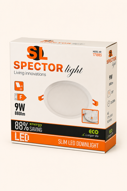 Įmontuojamas LED šviestuvas 9W 880 lm