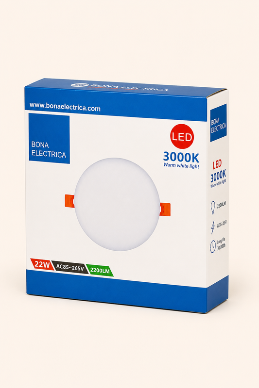 Įmontuojamas LED šviestuvas 22W, 3000K, 2200 lm