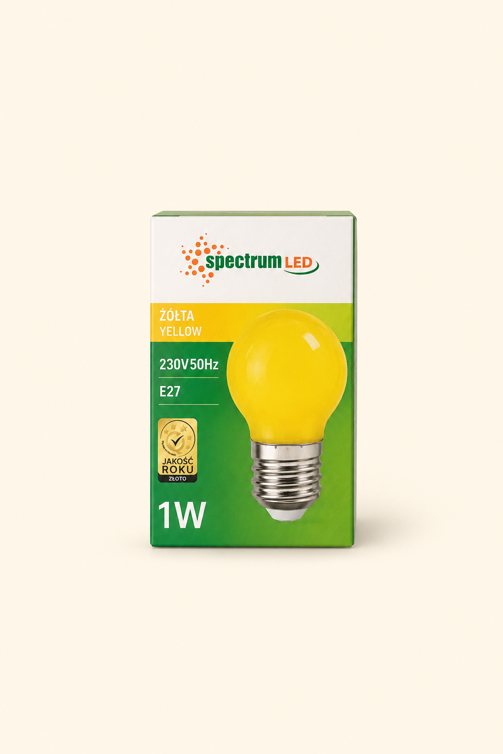 LED lemputė G45 E-27 1W geltona