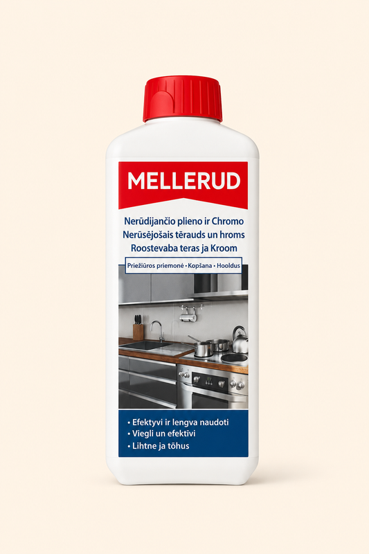Nerūdijančio plieno ir chromo valiklis 250ml MELLERUD