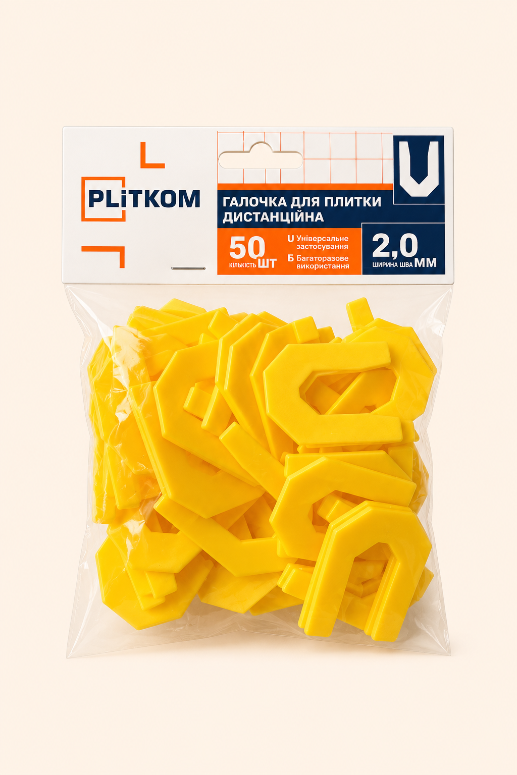 Tarpikliai plytelėms 2mm 50vnt. PLITKOM