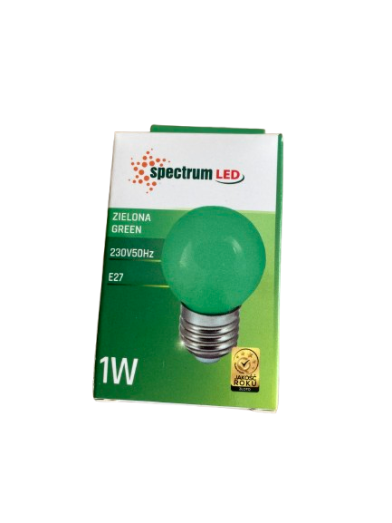 LED lemputė G45 E-27 1W žalia