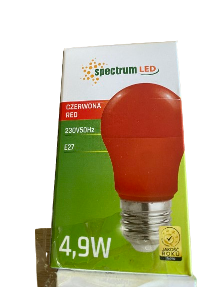LED lemputė E27 4,9W raudona