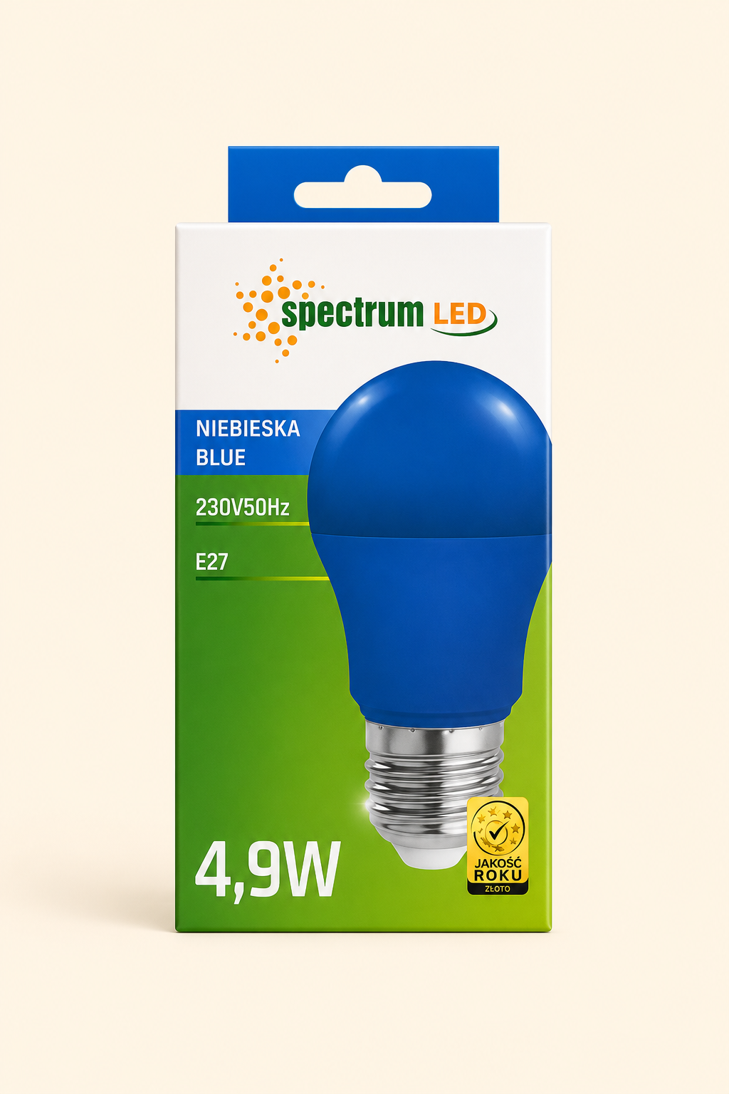 LED lemputė E27 4,9W mėlyna