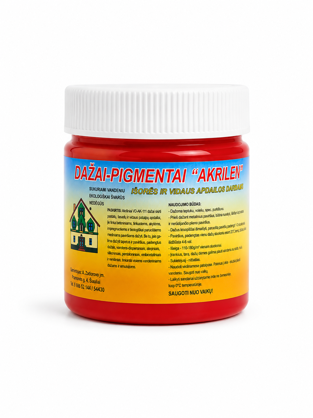 Universalus Dažų Pigmentas AKRILEN, raudonas, 350 ml
