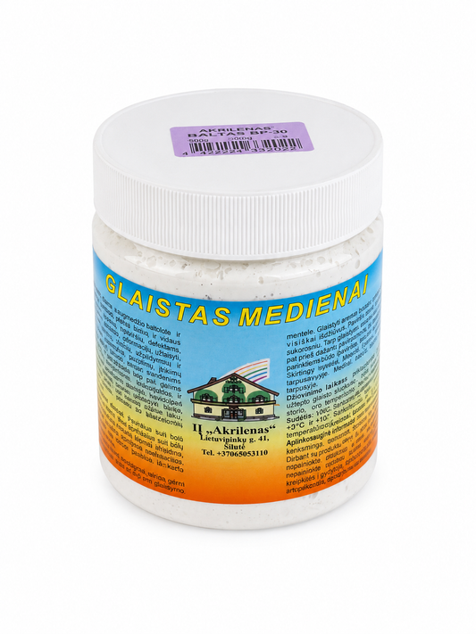 Glaistas medienai 1kg – Baltos spalva | -69%