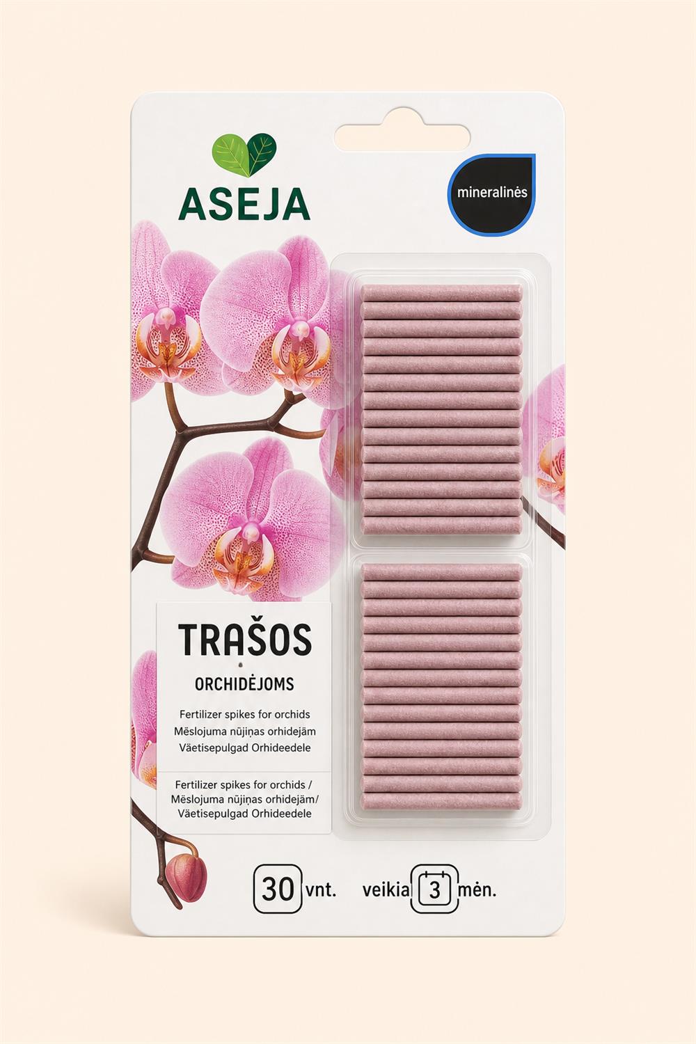 ASĖJA mineralinės trąsu lazdelės orchidėjoms